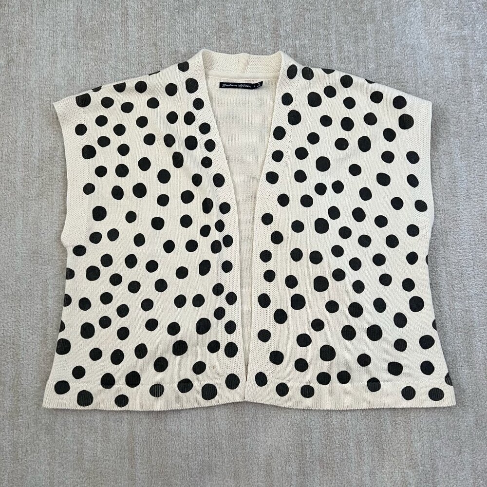 Gudrun Sjoden Cotton Polka Dot Cardigan Sweater L